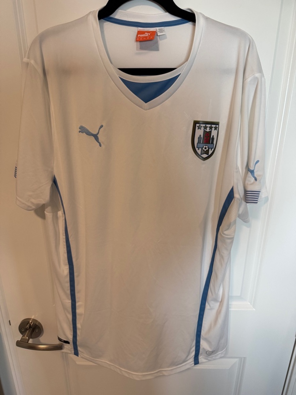 Puma White and Light Blue Uruguay Football Jersey